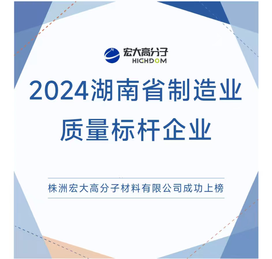喜報|2024湖南省制造業(yè)質(zhì)量標(biāo)桿企業(yè)：宏大高分子再獲認(rèn)證！